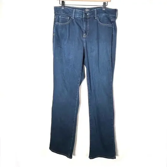 NYDJ dark wash straight leg lift and tuck jeans size 12 B100 - Picture 1 of 7